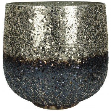 Κηροπήγιο ArteLibre Ασημί Γυαλί 20x20x20cm