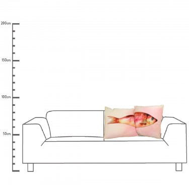 Μαξιλάρι ArteLibre Ψάρι Ροζ Polyester 45x45cm Σετ 2Τμχ