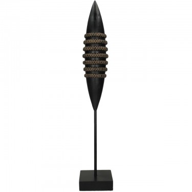 Διακοσμητικό ArteLibre Tribal Μαύρο Polyresin 10x10x55cm