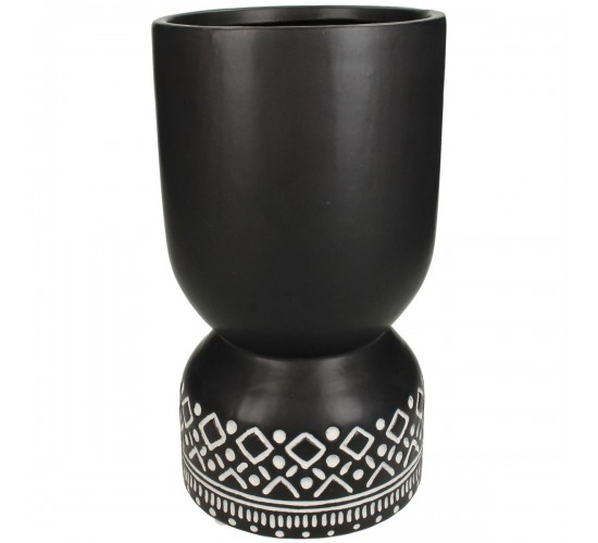 Κασπώ ArteLibre Tribal Μαύρο Κεραμικό 15x15x27.5cm