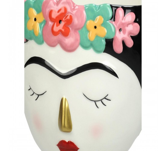 Κασπώ ArteLibre Γυναίκα Με Λουλούδια Πολύχρωμο Δολομίτης 15.6x15.5x19.5cm