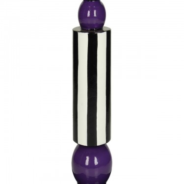 Κηροπήγιο ArteLibre Μοβ Polyresin 8.2x8.2x24cm