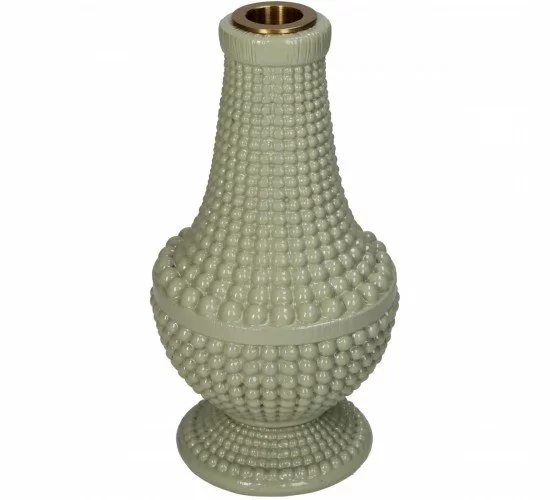 Κηροπήγιο Χάντρες Μπεζ Polyresin 10.8x10.8x19.3cm Κηροπήγιο Χάντρες Μπεζ Polyresin 10.8x10.8x19.3cm