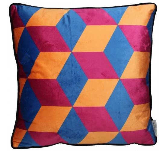 Μαξιλάρι ArteLibre Γεωμετρικά Σχήματα Πολύχρωμο Βελούδο 45x45cm