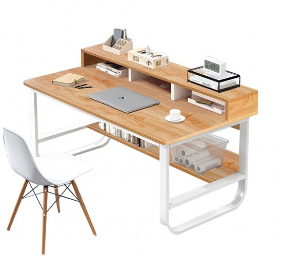 Γραφείο ArteLibre ALECTORIS Καφέ/Λευκό MDF/Μέταλλο 100x60x73cm Γραφείο ArteLibre ALECTORIS Καφέ/Λευκό MDF/Μέταλλο 100x60x73cm