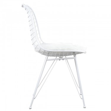 Καρέκλα Μεταλλική ArteLibre FAGUS Με Μαξιλάρι Λευκό 49x58x83.5cm