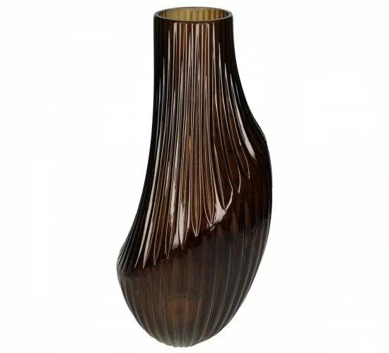 Βάζο Καφέ Γυαλί 21x21x34.5cm Βάζο Καφέ Γυαλί 21x21x34.5cm