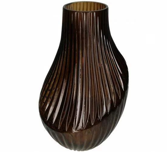 Βάζο Καφέ Γυαλί 21x21x34.5cm Βάζο Καφέ Γυαλί 21x21x34.5cm