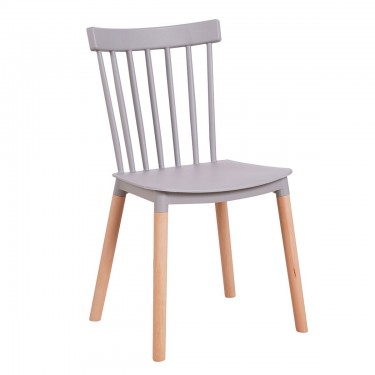 Καρέκλα ArteLibre FLAPPER Γκρι PP/Ξύλο 42.5x49.5x84cm