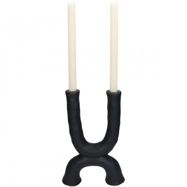 Κηροπήγιο ArteLibre Μαύρο Κεραμικό 20.5x6.5x31cm