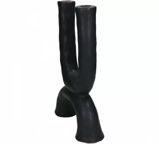 Κηροπήγιο Μαύρο Κεραμικό 20.5x6.5x31cm Κηροπήγιο Μαύρο Κεραμικό 20.5x6.5x31cm