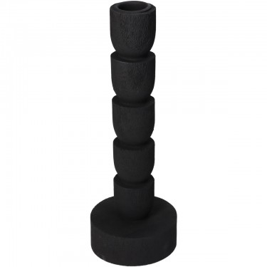 Κηροπήγιο ArteLibre Μαύρο Polyresin 8x8x22.5cm