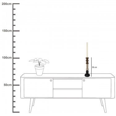 Κηροπήγιο ArteLibre Πολύχρωμο Polyresin 10x10x36cm