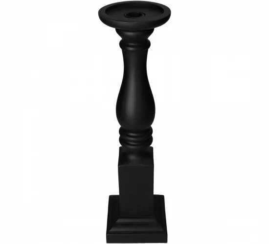 Κηροπήγιο Μαύρο Polyresin 10.7x10.7x40.7cm Κηροπήγιο Μαύρο Polyresin 10.7x10.7x40.7cm
