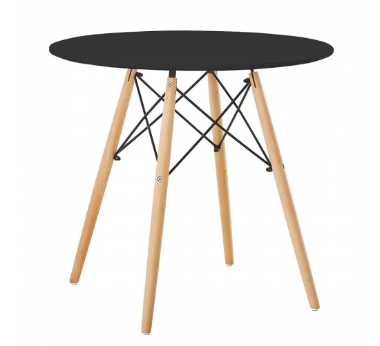 Τραπέζι ArteLibre RAPTOR Μαύρο MDF/Ξύλο Φ80x74cm