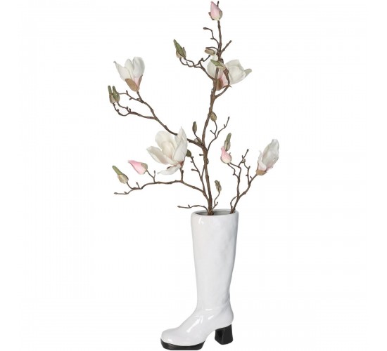 Βάζο ArteLibre Μπότα Λευκό Κεραμικό 18.7x8.3x34.5cm