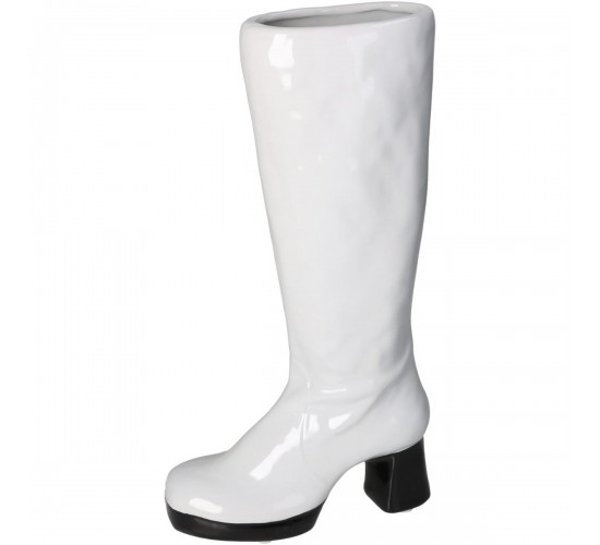 Βάζο ArteLibre Μπότα Λευκό Κεραμικό 18.7x8.3x34.5cm