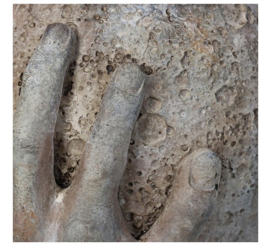 Κασπώ ArteLibre Χέρια Καφέ Τσιμέντο 26x22x17cm