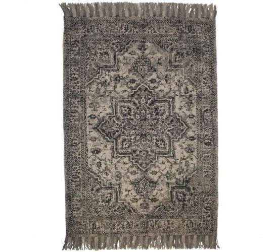 Χαλί Vintage Γκρι Βαμβακερό 120x180cm Χαλί Vintage Γκρι Βαμβακερό 120x180cm