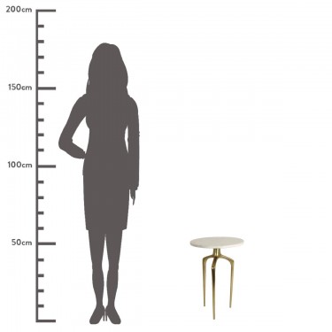 Τραπεζάκι ArteLibre Λευκό Μάρμαρο 37.3x37.3x54.6cm