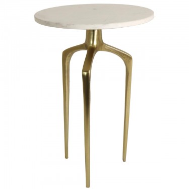Τραπεζάκι ArteLibre Λευκό Μάρμαρο 37.3x37.3x54.6cm