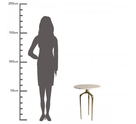 Τραπεζάκι ArteLibre Λευκό Μάρμαρο 44.2x44.2x62.2cm