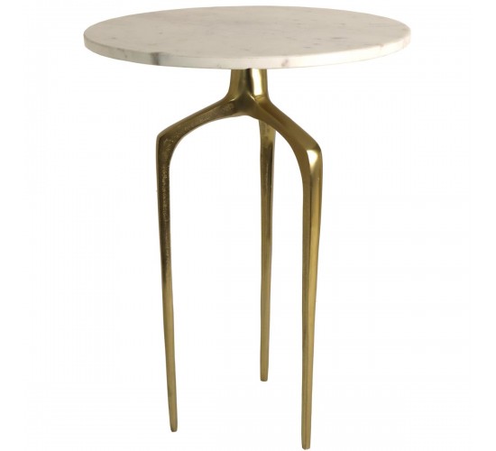 Τραπεζάκι ArteLibre Λευκό Μάρμαρο 44.2x44.2x62.2cm