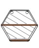 Ράφι Τοίχου SALERNO Μαύρο/Καφέ MDF/Μέταλλο 31x11x27cm Ράφι Τοίχου SALERNO Μαύρο/Καφέ MDF/Μέταλλο 31x11x27cm