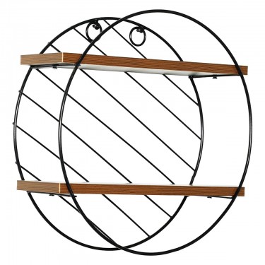 Ράφι Τοίχου ArteLibre SARNO Μαύρο/Καφέ MDF/Μέταλλο Φ30x11cm