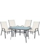 Σετ Τραπεζαρία Κήπου ArteLibre SUN Μέταλλο Γκρι/Κρεμ Με 4 Πολυθρόνες 14990106