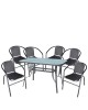 Σετ Τραπεζαρία Κήπου ArteLibre SUN Μέταλλο Γκρι/Μαύρο Με 6 Πολυθρόνες 14990107