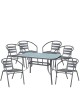 Σετ Τραπεζαρία Κήπου ArteLibre SUN Μέταλλο Γκρι Με 6 Πολυθρόνες 14990108