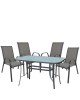 Σετ Τραπεζαρία Κήπου ArteLibre SUN Μέταλλο Γκρι Με 4 Πολυθρόνες 14990110