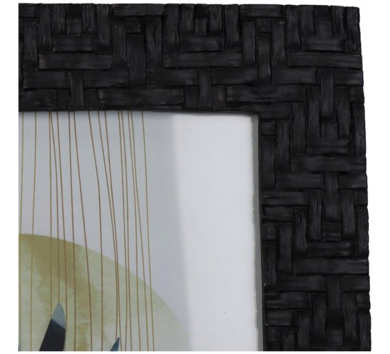 Κορνίζα Πλεκτή Μαύρο Polyresin 13x18cm