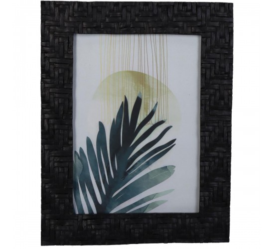 Κορνίζα Πλεκτή Μαύρο Polyresin 13x18cm