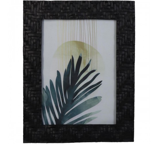 Κορνίζα Πλεκτή Μαύρο Polyresin 13x18cm