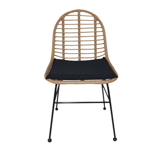 Καρέκλα Κήπου ArteLibre ACCIUS Φυσικό/Μαύρο Μέταλλο/Rattan 49x56x84cm Καρέκλα Κήπου ArteLibre ACCIUS Φυσικό/Μαύρο Μέταλλο/Rattan 49x56x84cm