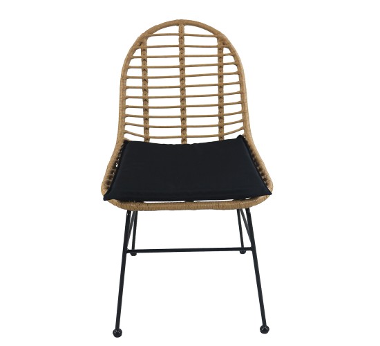 Καρέκλα Κήπου ArteLibre ACCIUS Φυσικό/Μαύρο Μέταλλο/Rattan 49x56x84cm Καρέκλα Κήπου ArteLibre ACCIUS Φυσικό/Μαύρο Μέταλλο/Rattan 49x56x84cm
