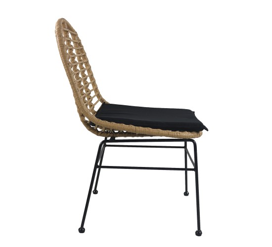 Καρέκλα Κήπου ArteLibre ACCIUS Φυσικό/Μαύρο Μέταλλο/Rattan 49x56x84cm Καρέκλα Κήπου ArteLibre ACCIUS Φυσικό/Μαύρο Μέταλλο/Rattan 49x56x84cm
