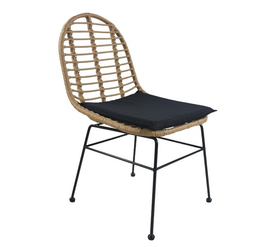 Καρέκλα Κήπου ArteLibre ACCIUS Φυσικό/Μαύρο Μέταλλο/Rattan 49x56x84cm Καρέκλα Κήπου ArteLibre ACCIUS Φυσικό/Μαύρο Μέταλλο/Rattan 49x56x84cm