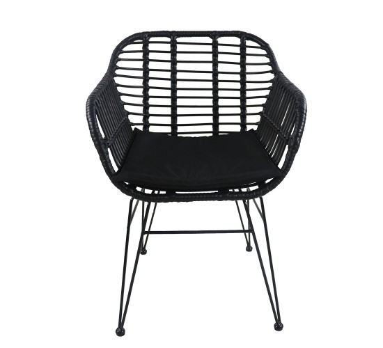 Καρέκλα Κήπου ArteLibre ACTORIUS Μαύρο Μέταλλο/Rattan 57x53x81cm Καρέκλα Κήπου ArteLibre ACTORIUS Μαύρο Μέταλλο/Rattan 57x53x81cm