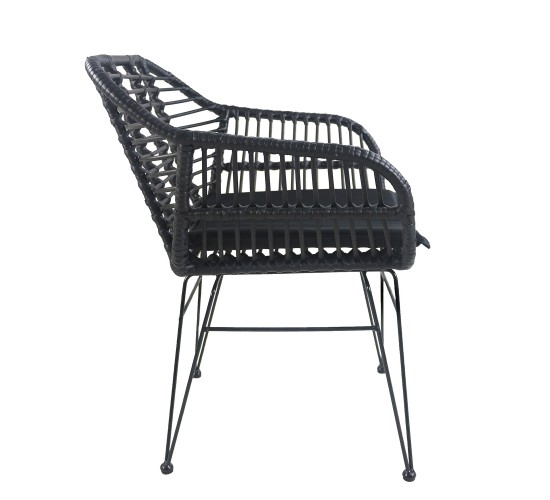 Καρέκλα Κήπου ArteLibre ACTORIUS Μαύρο Μέταλλο/Rattan 57x53x81cm Καρέκλα Κήπου ArteLibre ACTORIUS Μαύρο Μέταλλο/Rattan 57x53x81cm