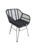 Καρέκλα Κήπου ArteLibre ACTORIUS Μαύρο Μέταλλο/Rattan 57x53x81cm Καρέκλα Κήπου ArteLibre ACTORIUS Μαύρο Μέταλλο/Rattan 57x53x81cm
