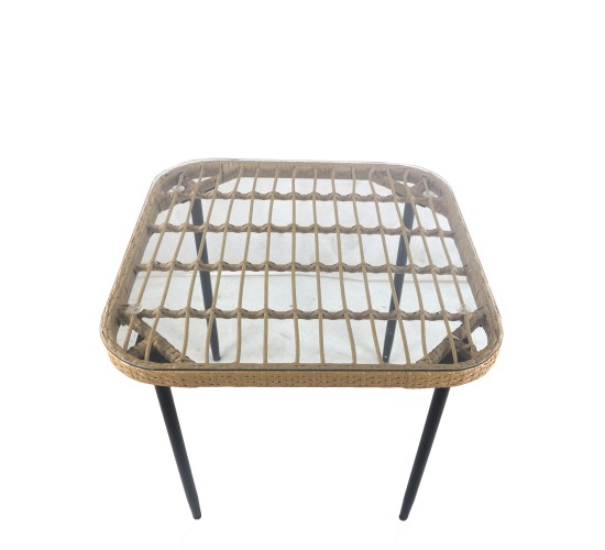 Τραπέζι Κήπου ArteLibre ANTIUS Φυσικό/Μαύρο Μέταλλο/Rattan/Γυαλί 80x80x73cm Τραπέζι Κήπου ArteLibre ANTIUS Φυσικό/Μαύρο Μέταλλο/Rattan/Γυαλί 80x80x73cm