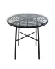 Τραπέζι Κήπου ArteLibre APPIUS Μαύρο Μέταλλο/Rattan/Γυαλί 70x70x74cm Τραπέζι Κήπου ArteLibre APPIUS Μαύρο Μέταλλο/Rattan/Γυαλί 70x70x74cm