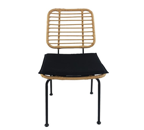 Καρέκλα Κήπου ArteLibre ATIUS Φυσικό/Μαύρο Μέταλλο/Rattan 46.5x55x86cm Καρέκλα Κήπου ArteLibre ATIUS Φυσικό/Μαύρο Μέταλλο/Rattan 46.5x55x86cm