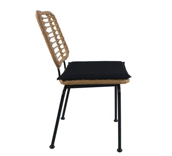Καρέκλα Κήπου ArteLibre ATIUS Φυσικό/Μαύρο Μέταλλο/Rattan 46.5x55x86cm Καρέκλα Κήπου ArteLibre ATIUS Φυσικό/Μαύρο Μέταλλο/Rattan 46.5x55x86cm