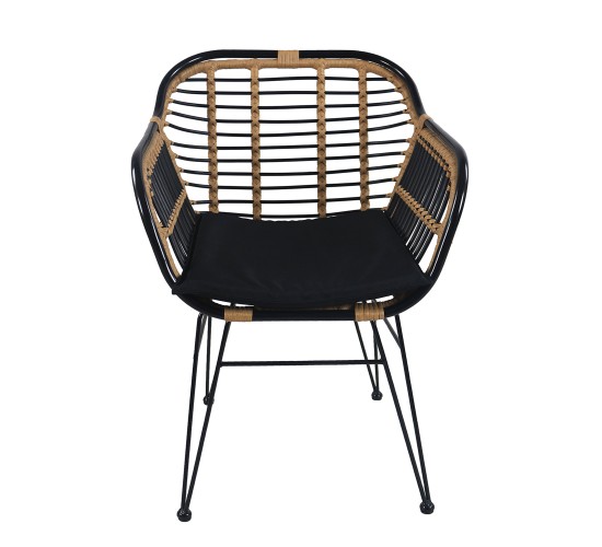 Καρέκλα Κήπου ArteLibre ATINIUS Φυσικό/Μαύρο Μέταλλο/Rattan 58x62x82cm Καρέκλα Κήπου ArteLibre ATINIUS Φυσικό/Μαύρο Μέταλλο/Rattan 58x62x82cm
