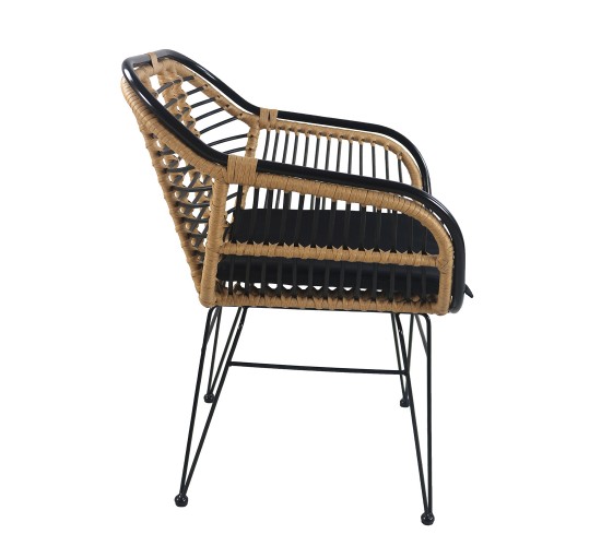 Καρέκλα Κήπου ArteLibre ATINIUS Φυσικό/Μαύρο Μέταλλο/Rattan 58x62x82cm Καρέκλα Κήπου ArteLibre ATINIUS Φυσικό/Μαύρο Μέταλλο/Rattan 58x62x82cm
