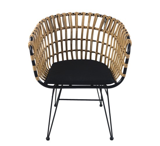 Καρέκλα Κήπου ArteLibre AULIUS Φυσικό/Μαύρο Μέταλλο/Rattan 57x60x78.5cm Καρέκλα Κήπου ArteLibre AULIUS Φυσικό/Μαύρο Μέταλλο/Rattan 57x60x78.5cm